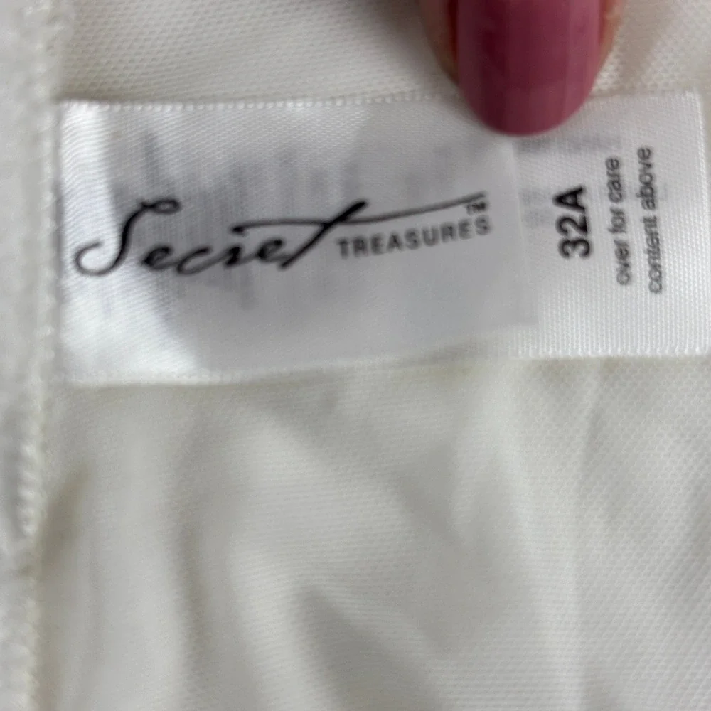 Vtg Secret Treasures Bustier Top Womens 32A Ivory Floral Lace Mesh‎ Corset WMC-1
